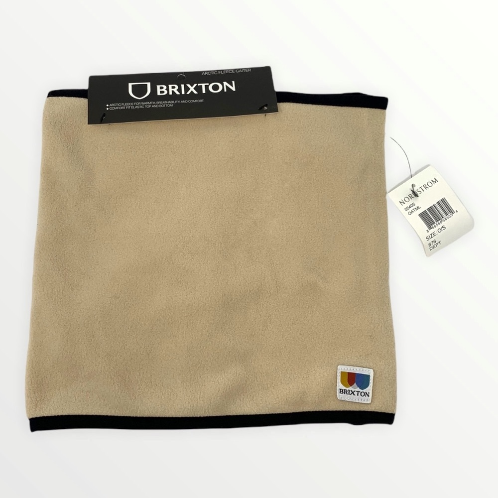 Brixton Accessories Brixton Artic Fleece Gaiter Mask in Oatmeal - Picture 2 of 6